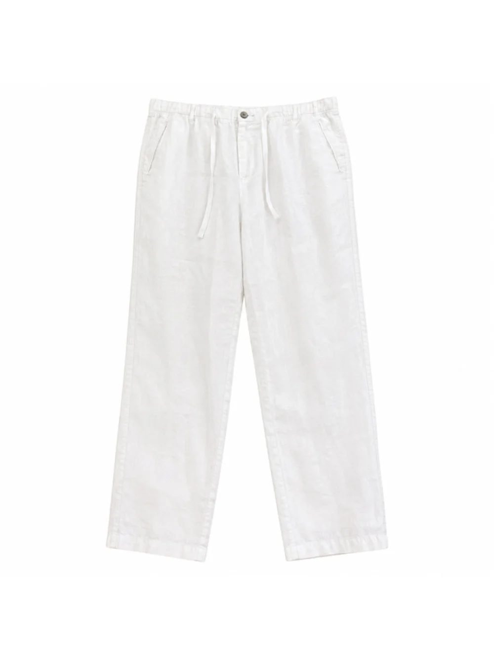 Tasso Elba 100% Linen White Drawstring Pants Size L Coastal Resort